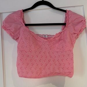 Pink Eyelet Women's Top